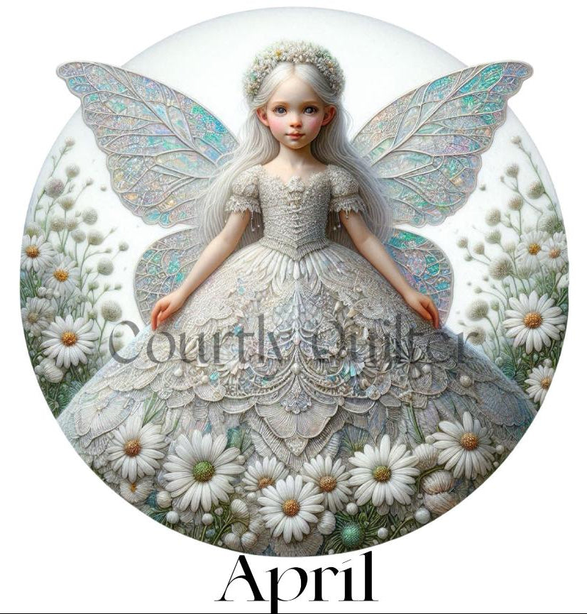 Courtly Quilter birth month fairy, April
