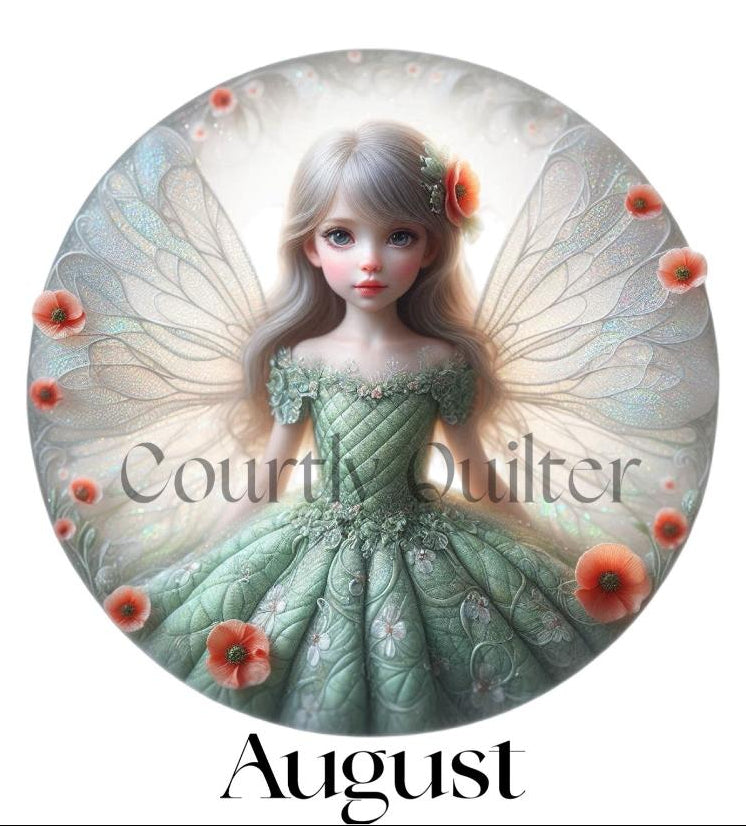 Courtly Quilter birth month fairy, August