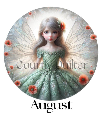 Courtly Quilter birth month fairy, August