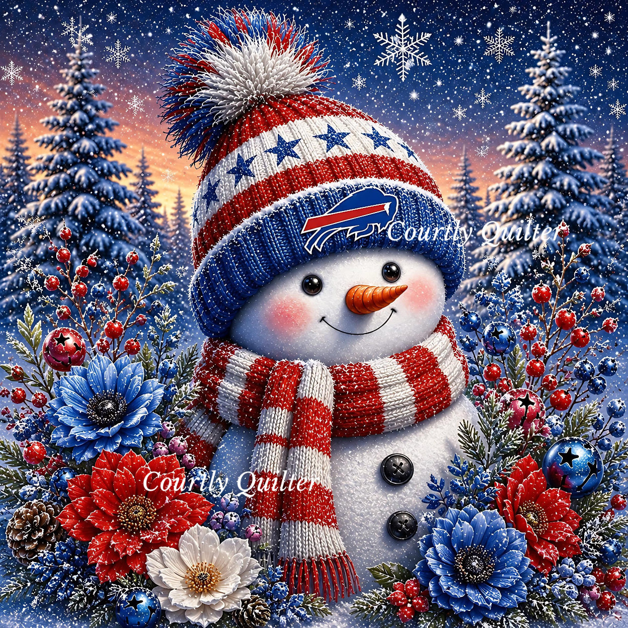 Buffalo Bills snowman FQ, dusk