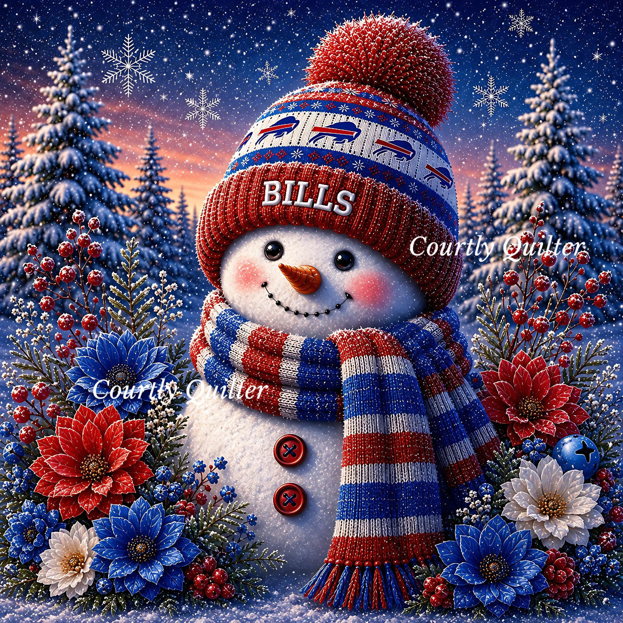 Buffalo Bills snowman FQ, dusk