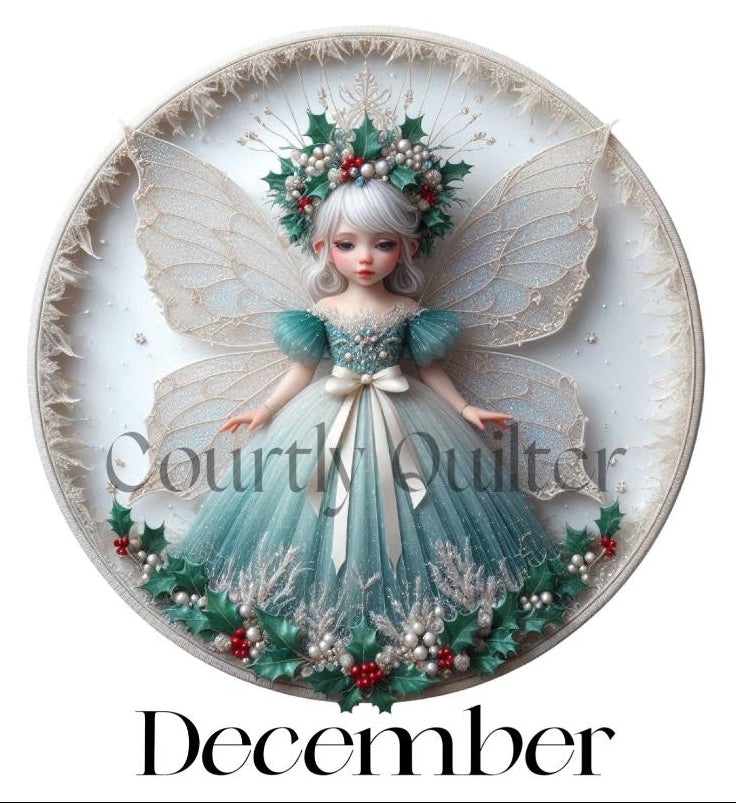 Courtly Quilter birth month fairy, December