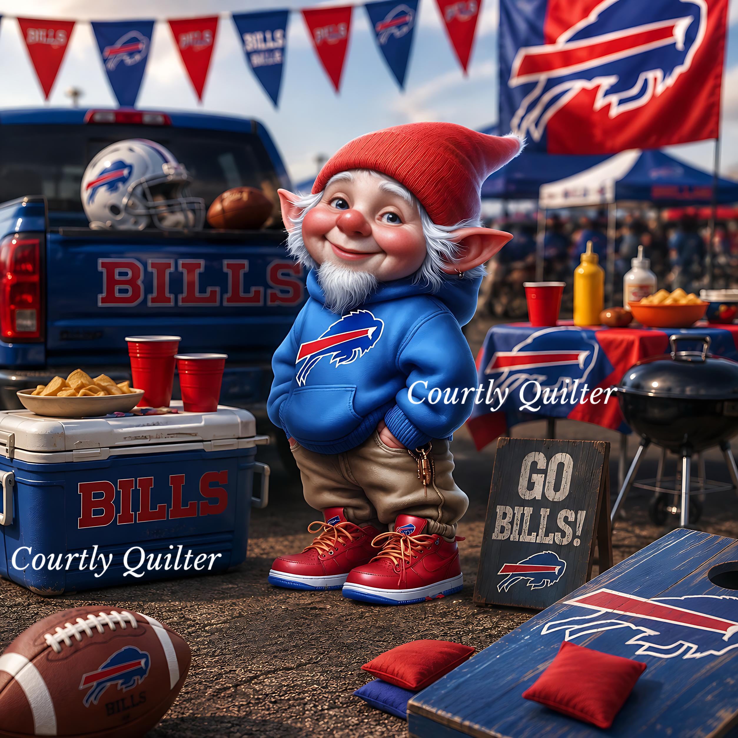 Buffalo Bills football gnome - tailgate party