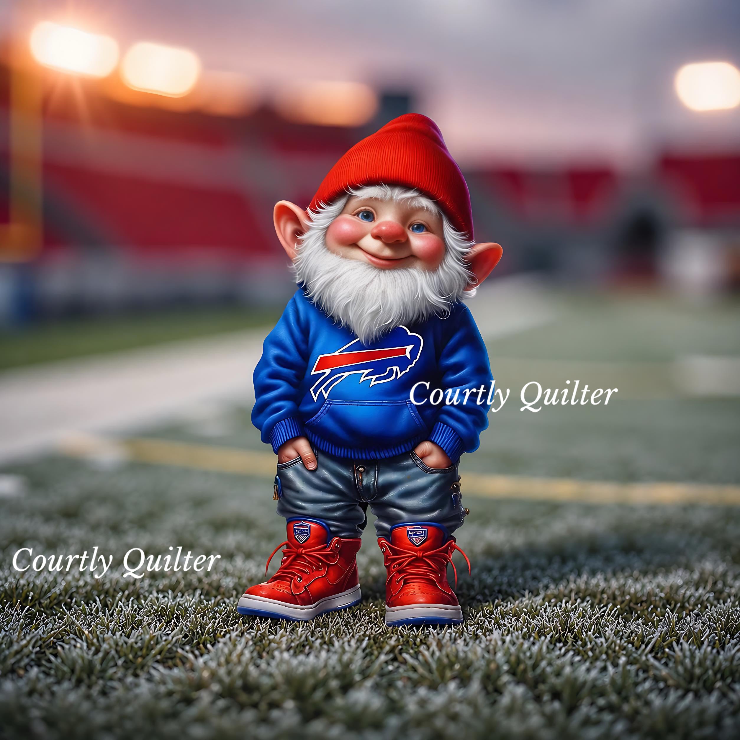 Buffalo Bills football gnome - frosty field