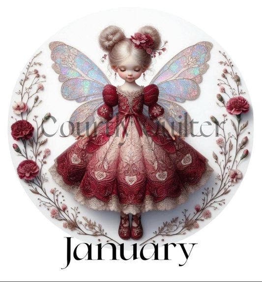 Courtly Quilter birth month fairy, January
