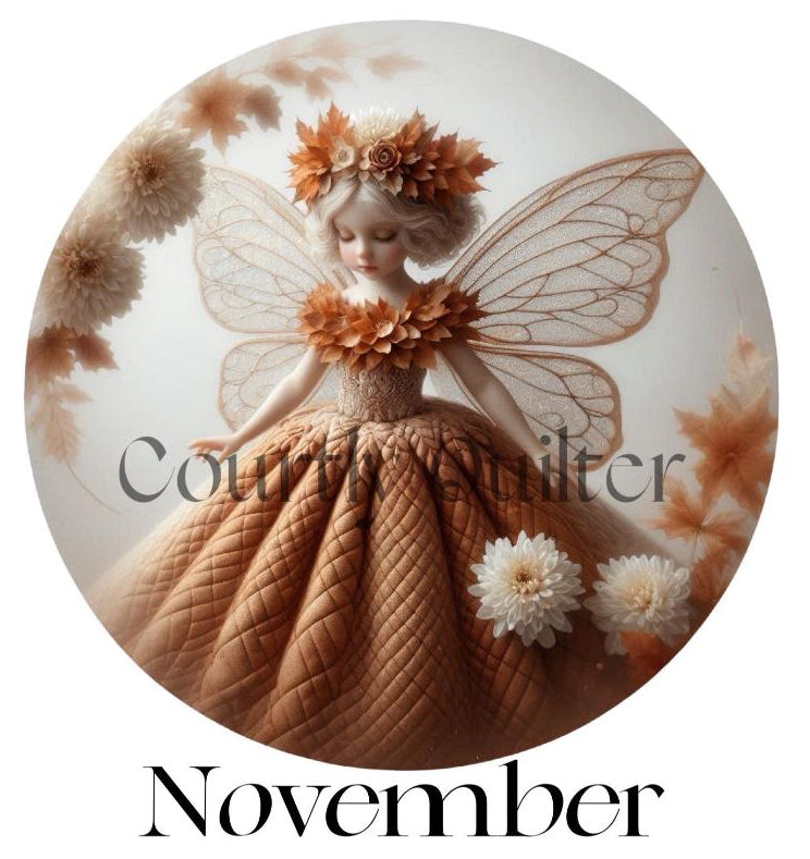 Courtly Quilter birth month fairy, November