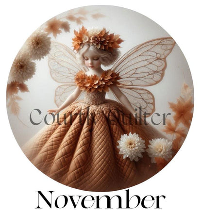 Courtly Quilter birth month fairy, November