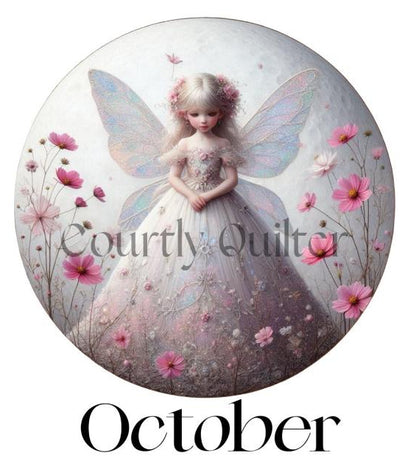 Courtly Quilter birth month fairy, October
